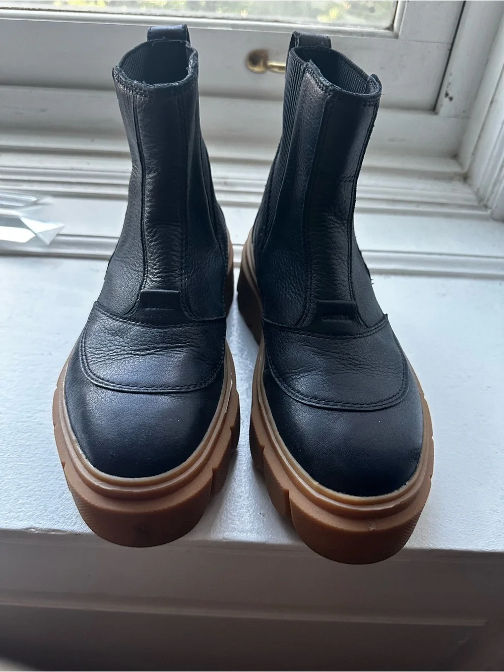 Sorel Black Leather Caribu Waterproof Boot